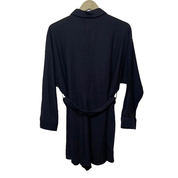 NEW L*Space Black Button Up Long Sleeve Waist Tie Romper Size Small - Picture 3 of 7